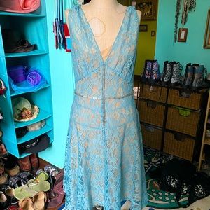 Vera Wang lace dress with sew in nude slip